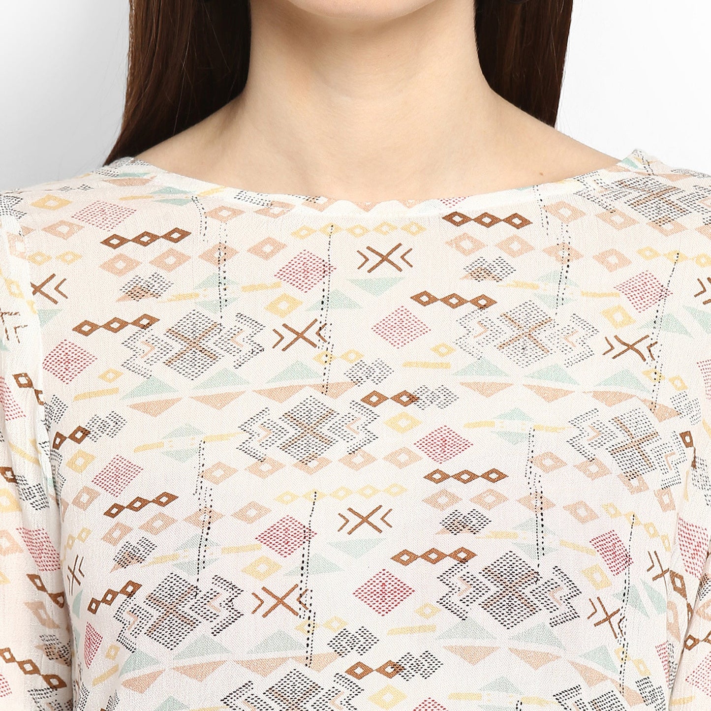Women's Printed and Ombre Power Sleeve Top