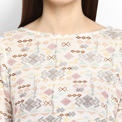 Women's Printed and Ombre Power Sleeve Top