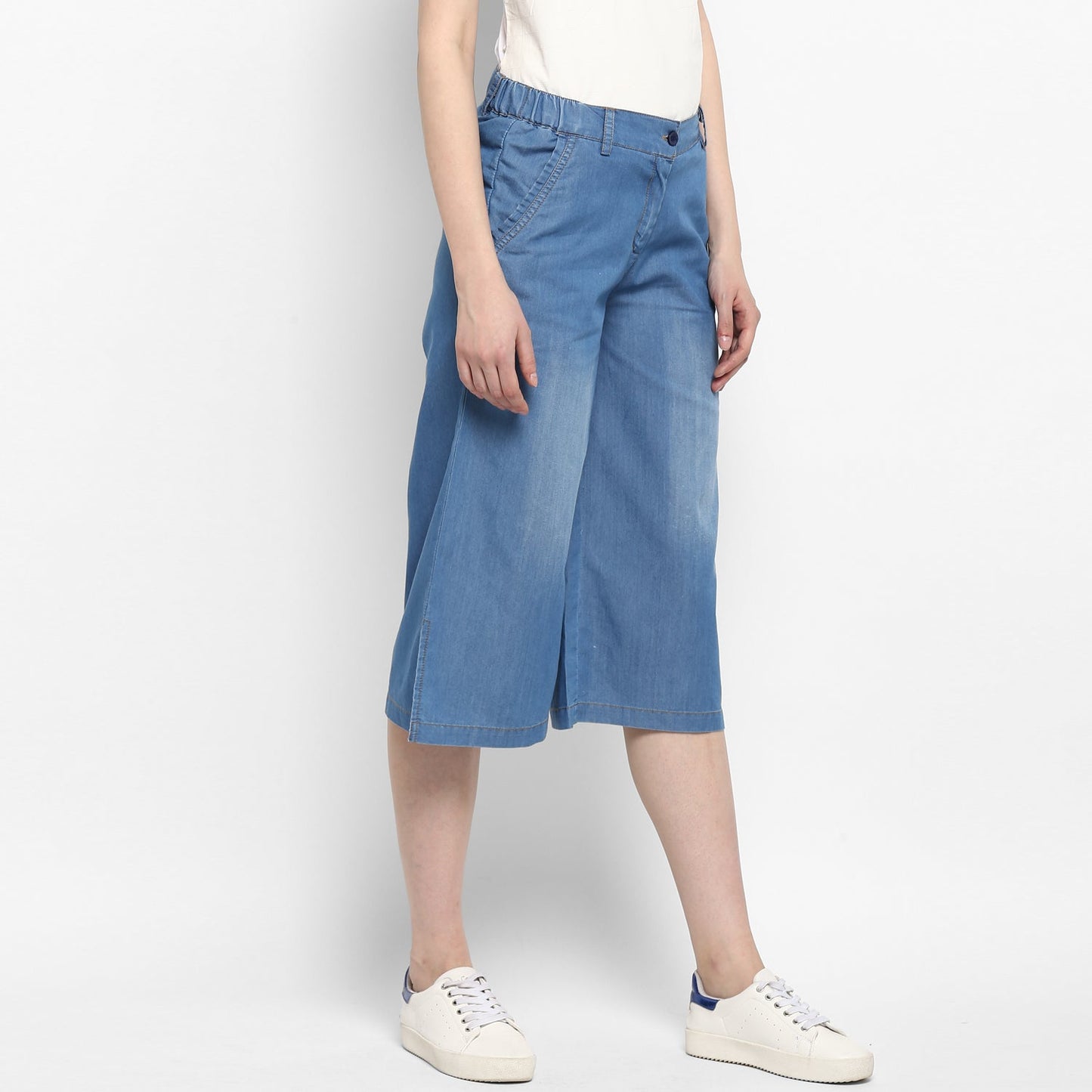 Women's Light Blue Denim Culotte