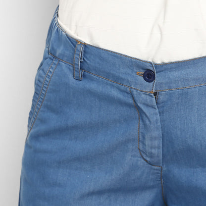 Women's Light Blue Denim Culotte