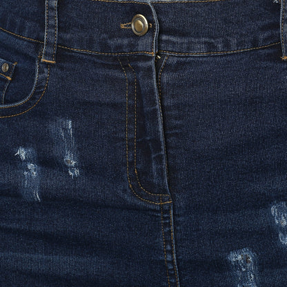 Women's Distressed Denim Skirt