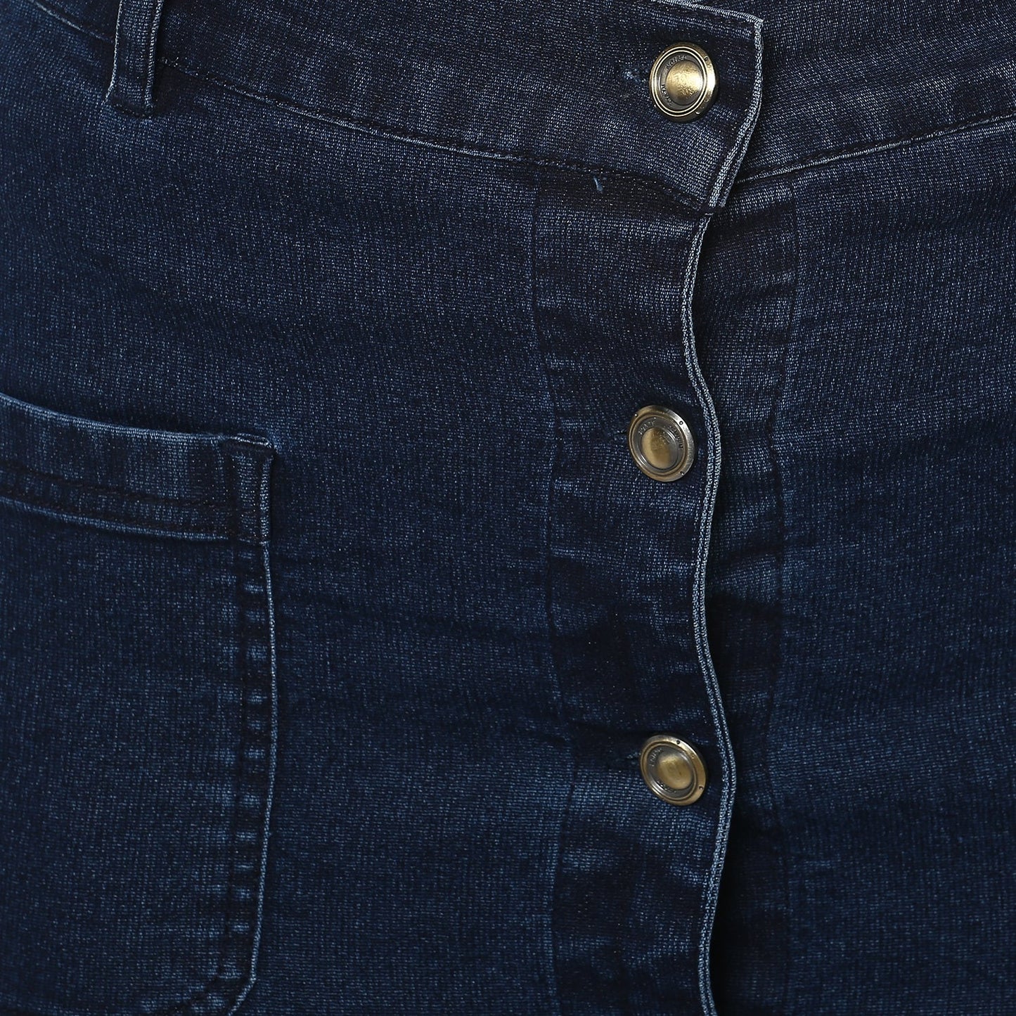 Women's Denim Skirt with Front Buttons