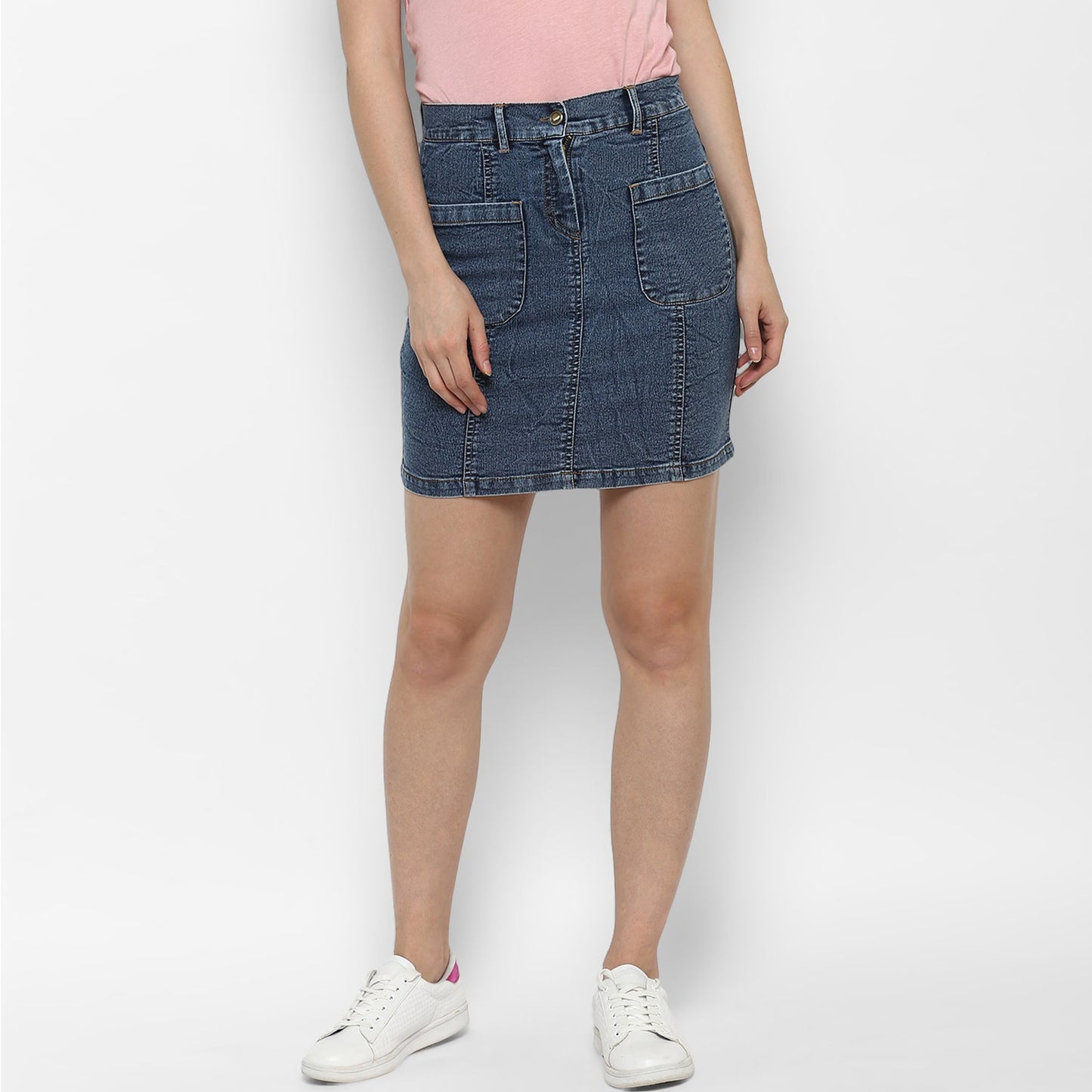 Women's Denim Two Pocket Style Skirt