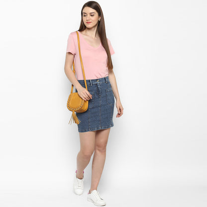 Women's Denim Two Pocket Style Skirt