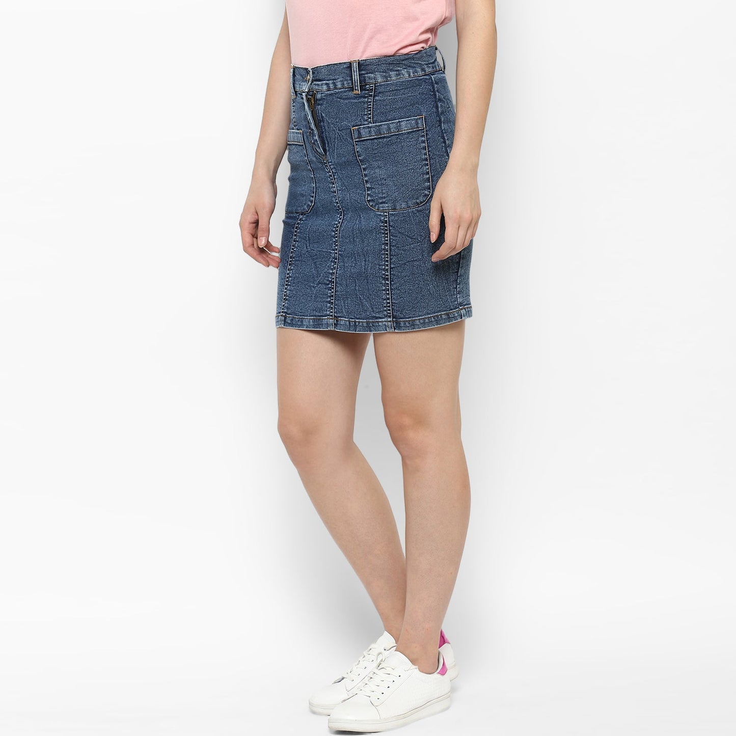 Women's Denim Two Pocket Style Skirt
