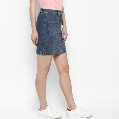 Women's Denim Two Pocket Style Skirt