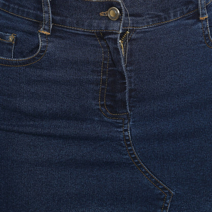 Women's Denim Skirt with Stitch Detail