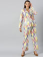 Women's Printed Coat with Trousers
