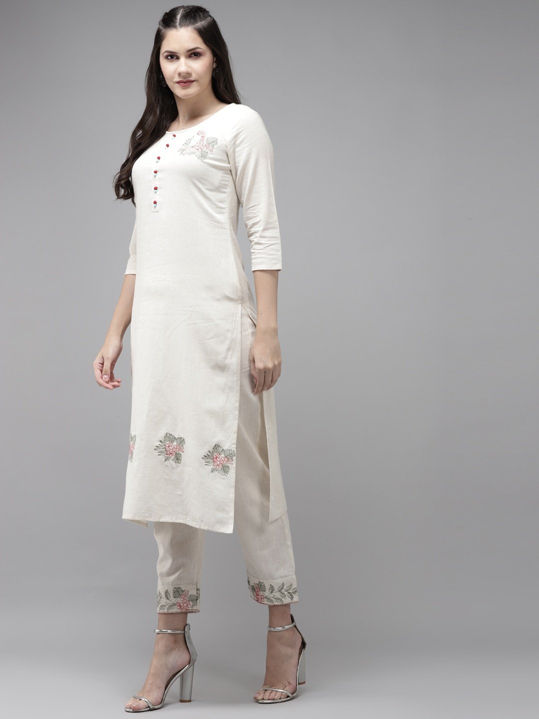 Women's Offwhite Solid Kurta Set