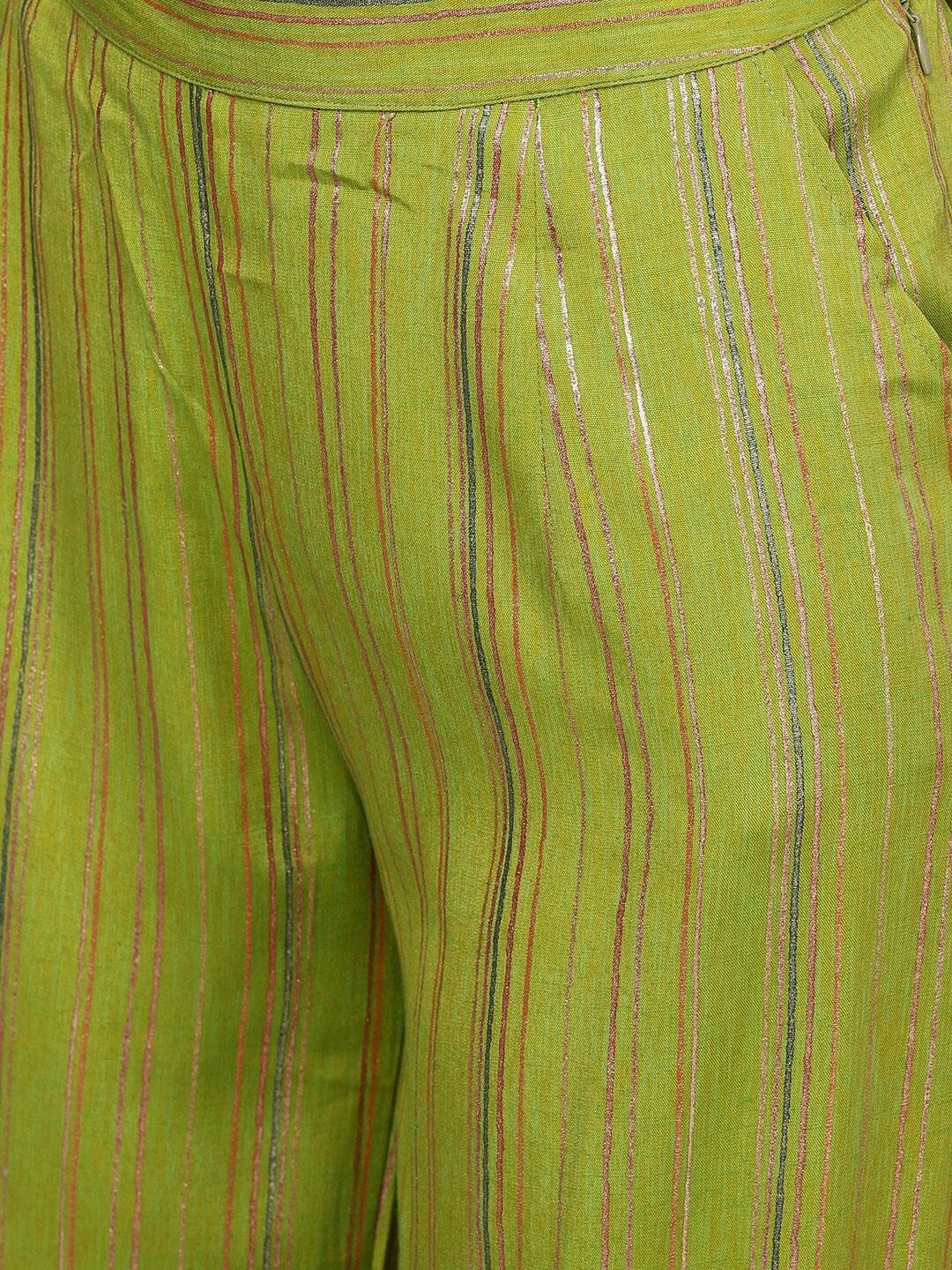 Women's  Green Printed Kurta with Palazzos