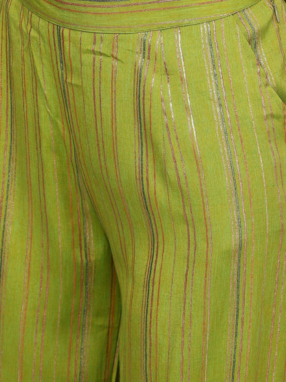 Women's  Green Printed Kurta with Palazzos