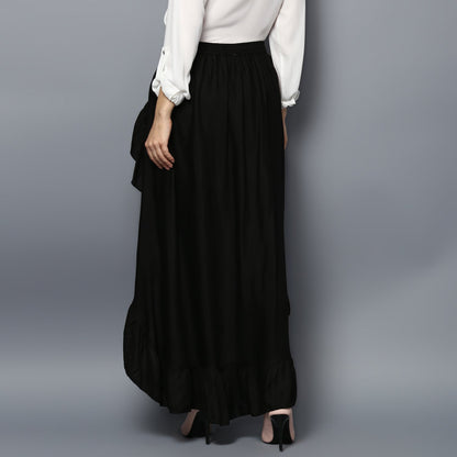 Women's Rayon Black Skirt Pants