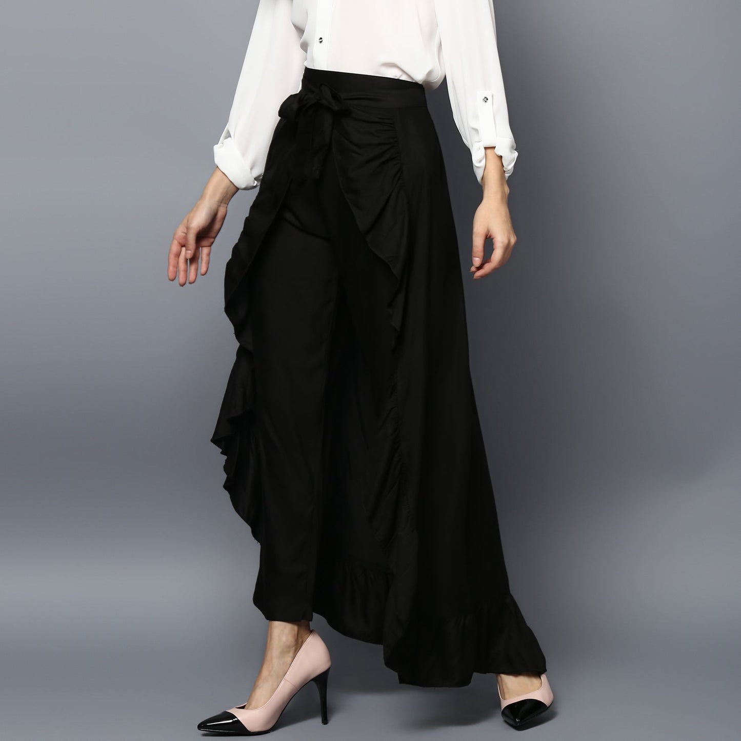 Women's Rayon Black Skirt Pants