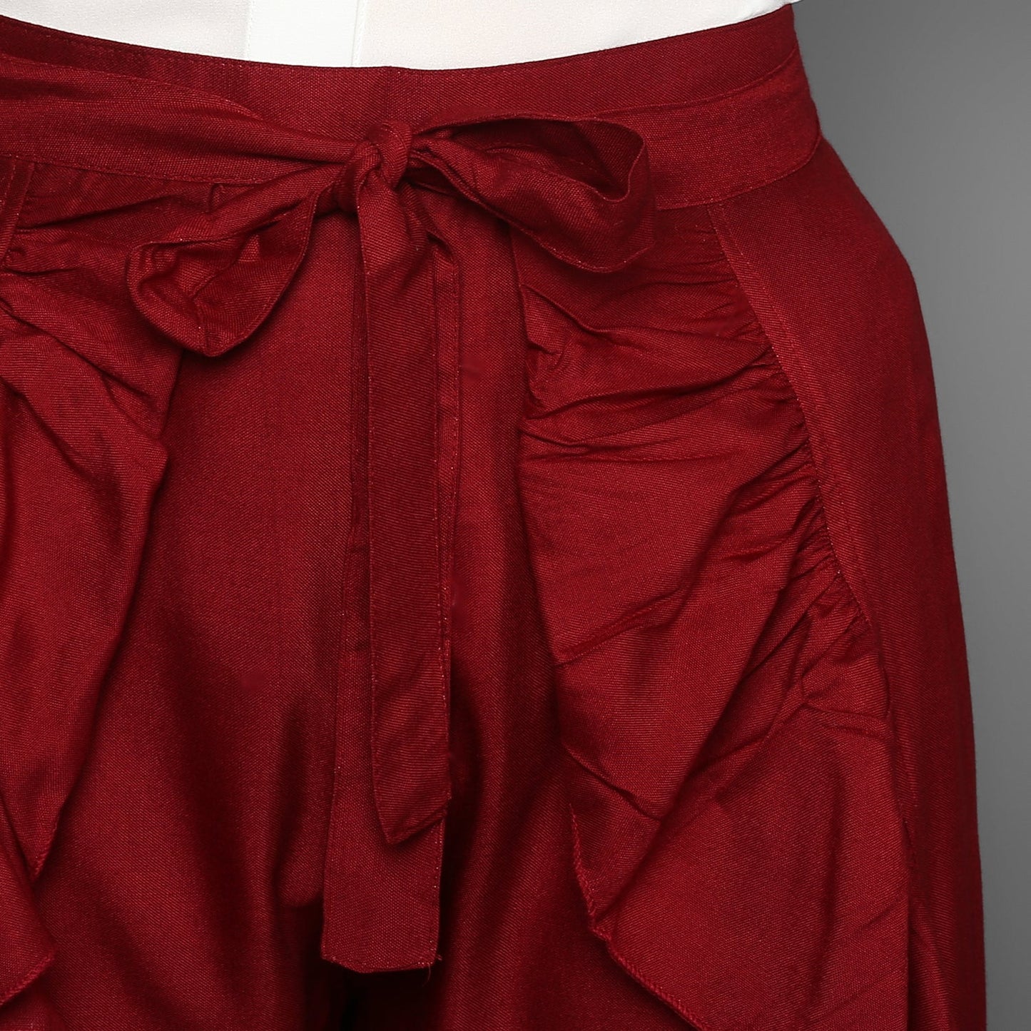 Women's Rayon Maroon Skirt Pants