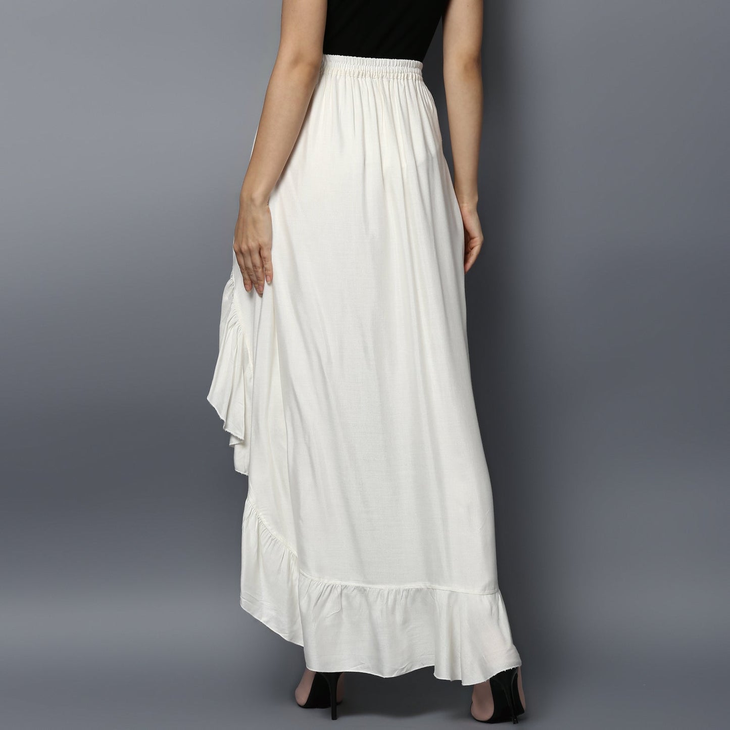 Women's Rayon White Skirt Pants