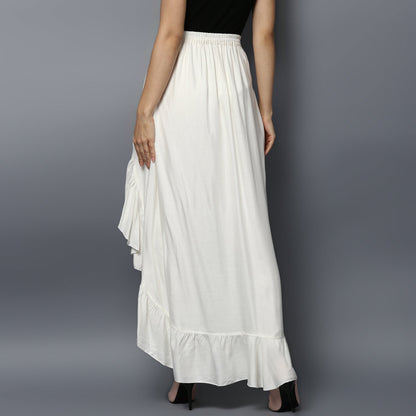 Women's Rayon White Skirt Pants