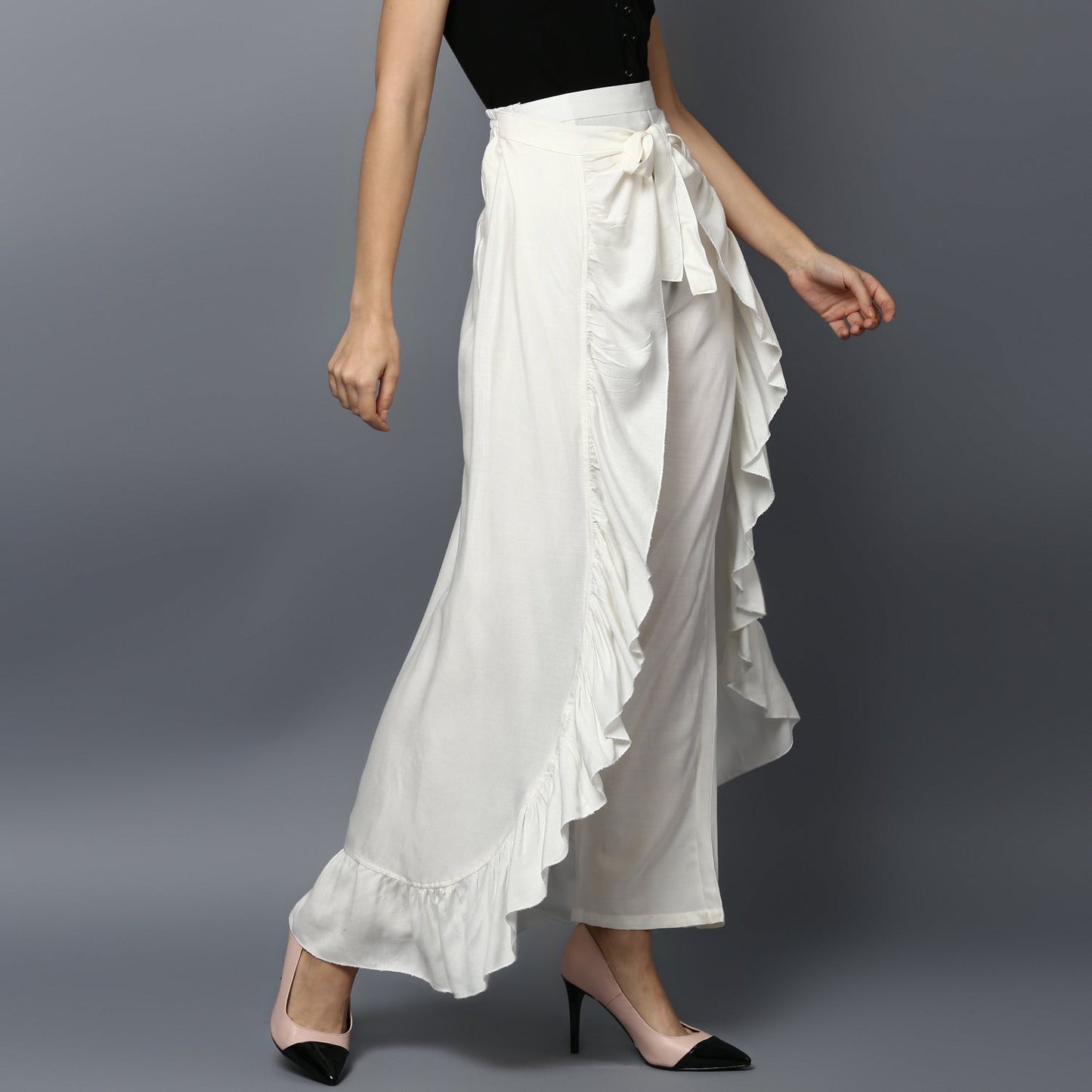 Women's Rayon White Skirt Pants