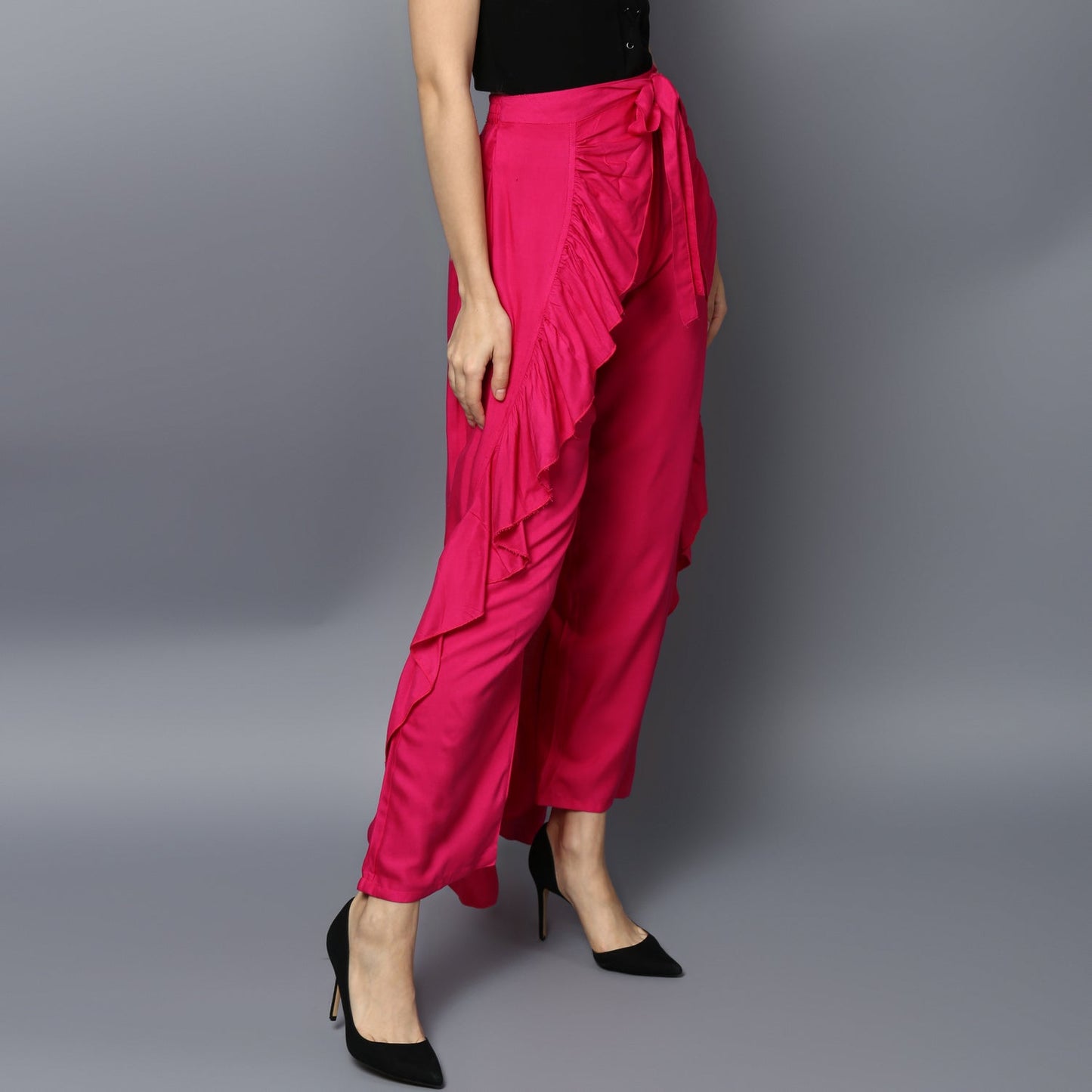 Women's Rayon Fuchsia Skirt Pants