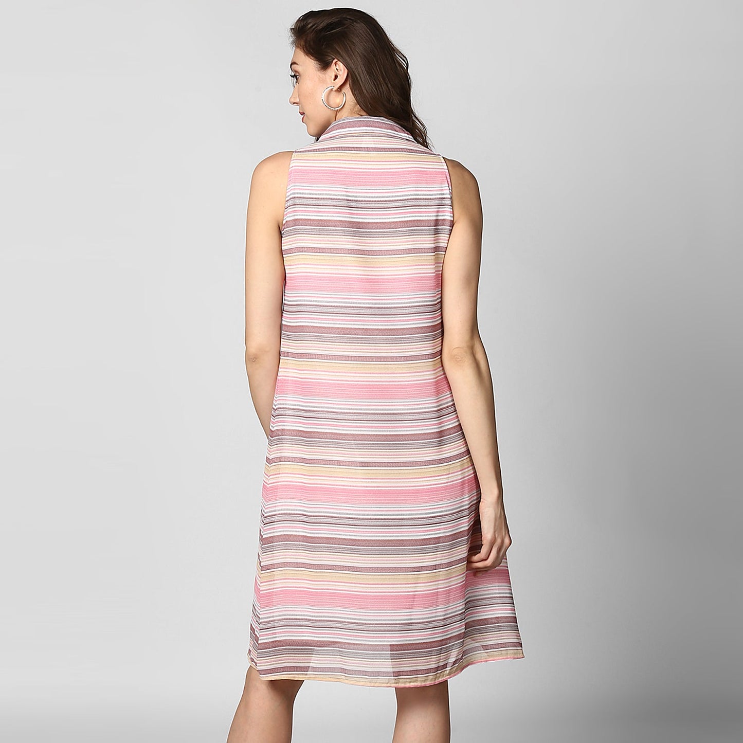 Women's Pink Stripe Shirt Dress