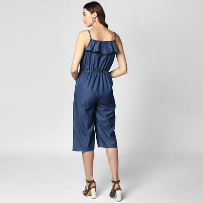 Women's Denim 3/4th Length Jumpsuit