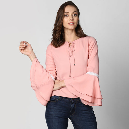 Women's Multi Tier Pink Top