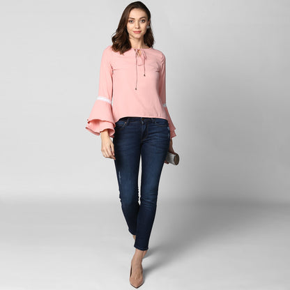 Women's Multi Tier Pink Top