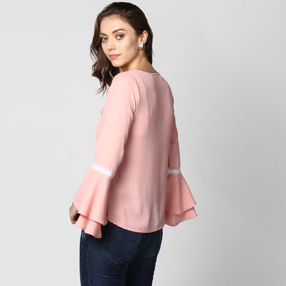 Women's Multi Tier Pink Top
