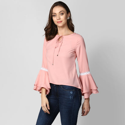 Women's Multi Tier Pink Top
