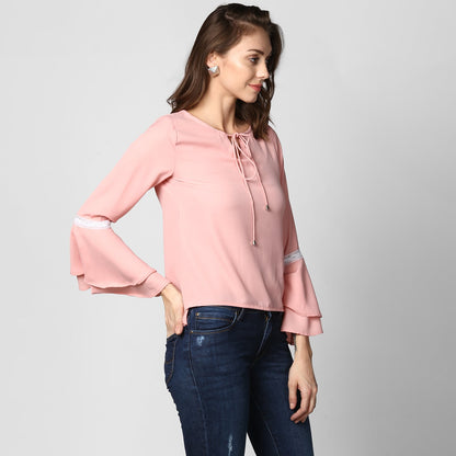 Women's Multi Tier Pink Top
