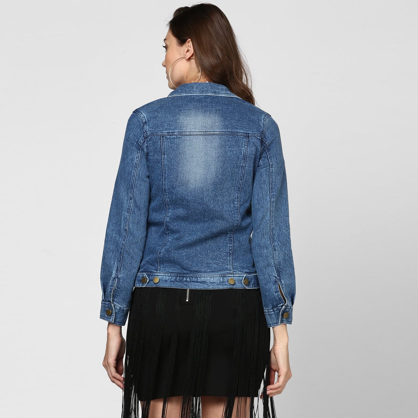 Women's Blue Washed Denim Jacket