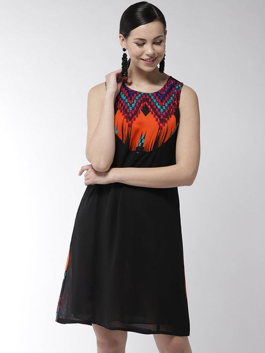 Women's Multicolored Aztec Print Dress