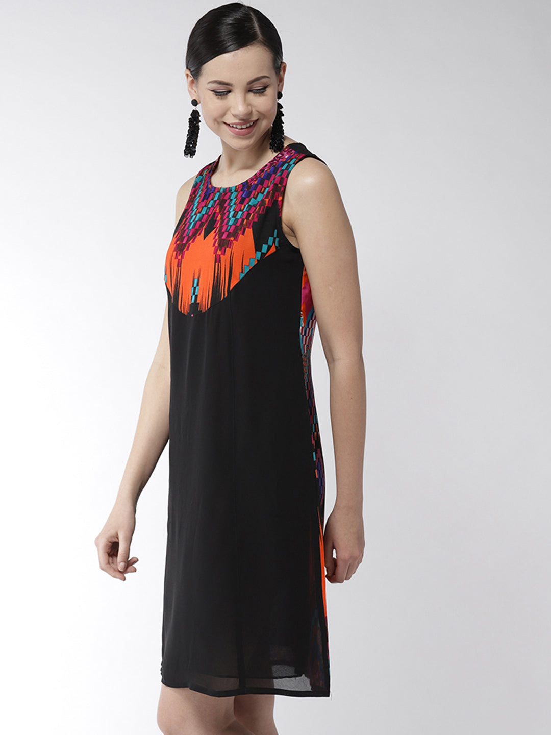 Women's Multicolored Aztec Print Dress