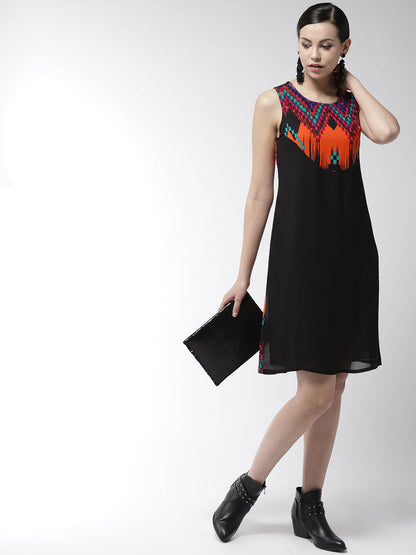 Women's Multicolored Aztec Print Dress