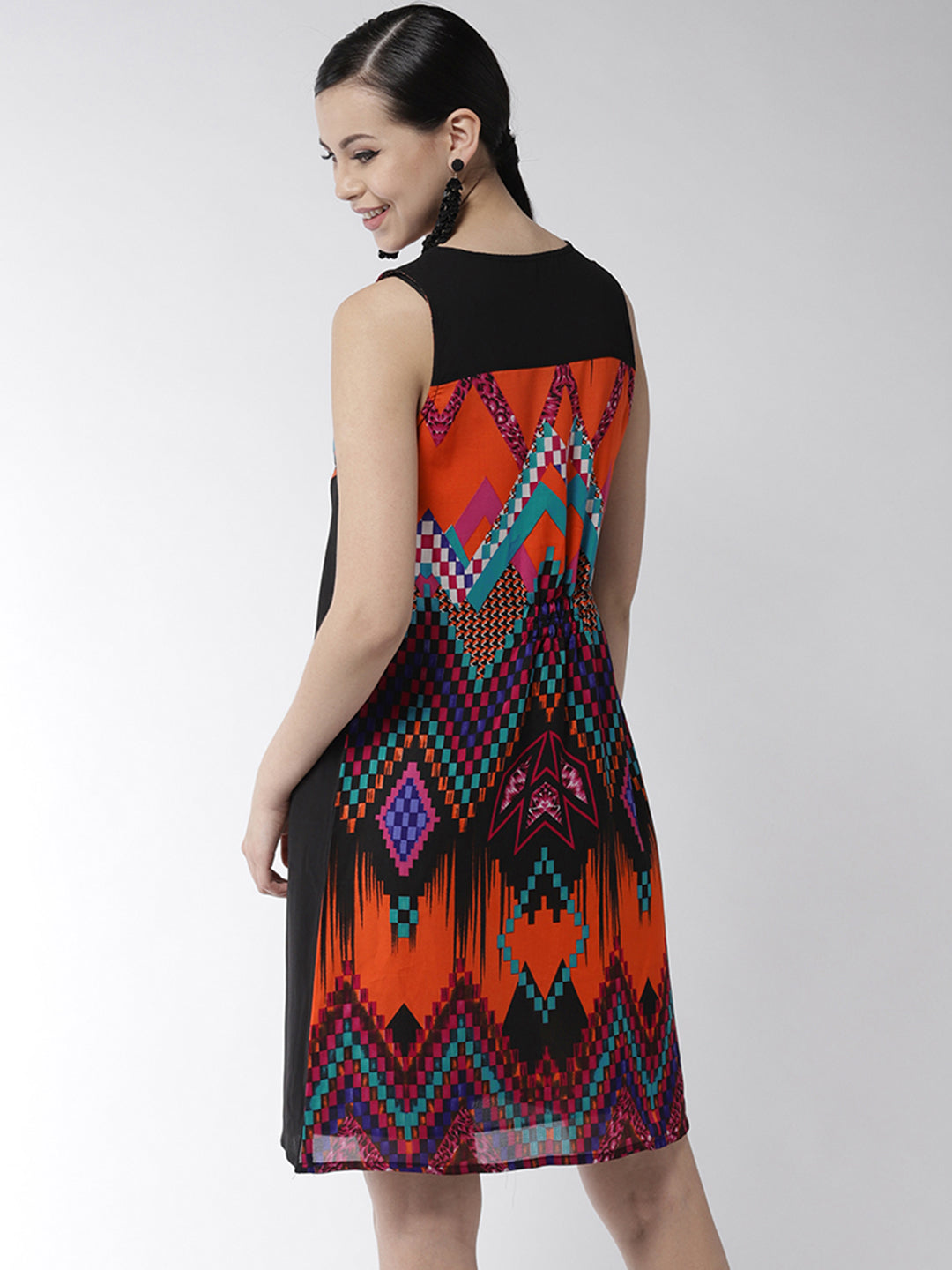 Women's Multicolored Aztec Print Dress