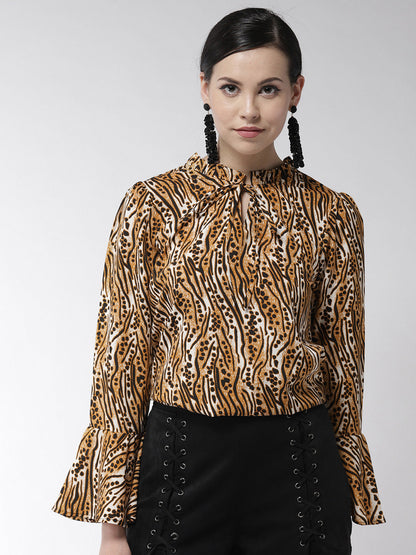 Women's Leopard Print Polyester Top