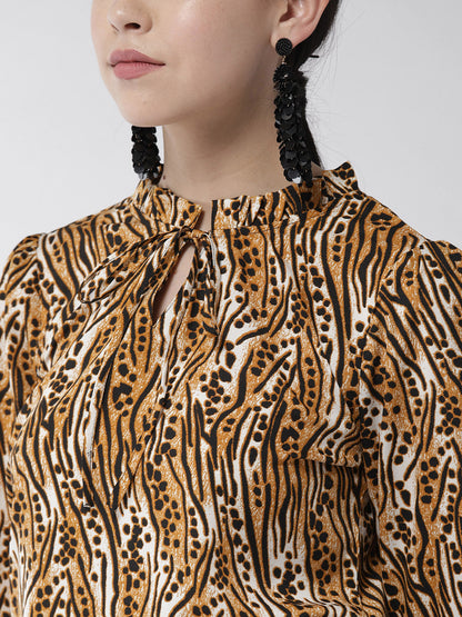 Women's Leopard Print Polyester Top