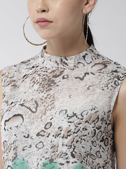 Women's Polyester Satin Mix Fabric Animal Print dress
