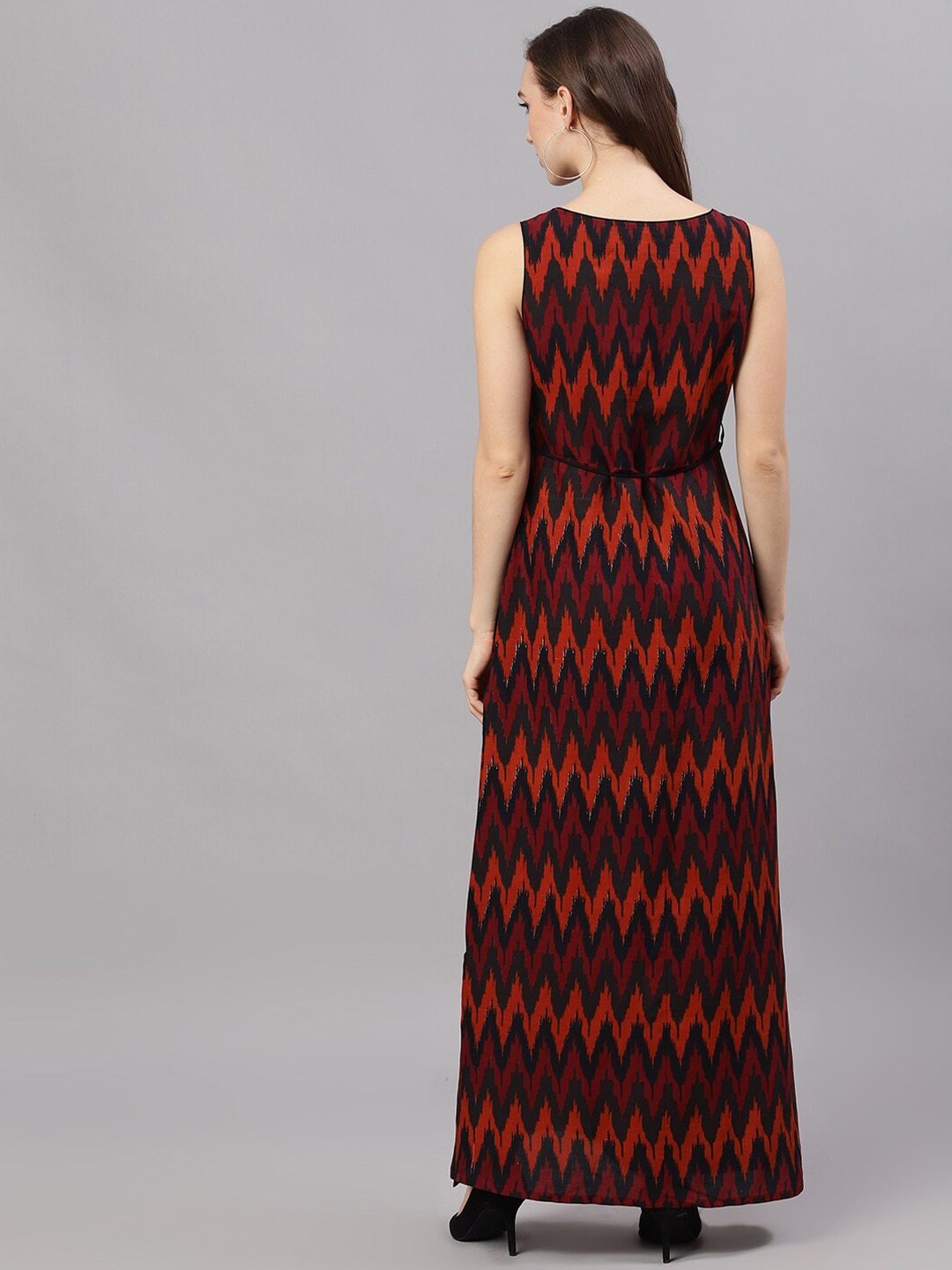 Women's  Black Printed Maxi Dress