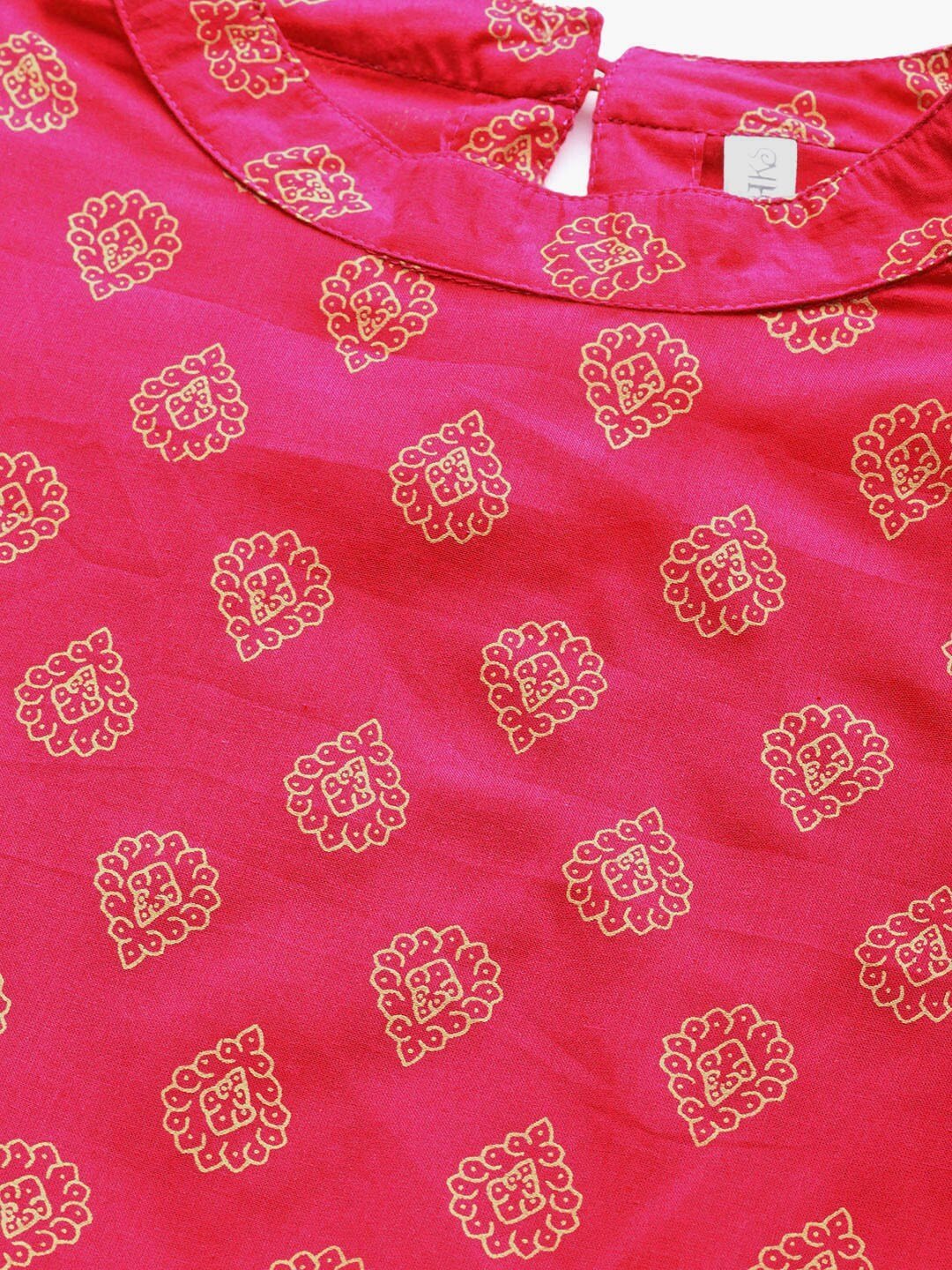 Women's Pink & Golden Printed Tunic
