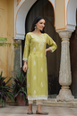 Women's Green Shanton Printed Straight Kurta