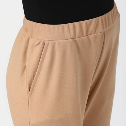 Women's Beige elasticated waistband and hemline stylised Pants