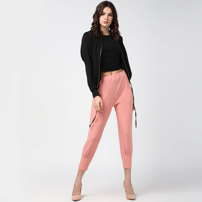 Women's Pink elasticated waistband and hemline stylised Pants