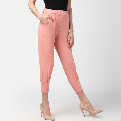 Women's Pink elasticated waistband and hemline stylised Pants