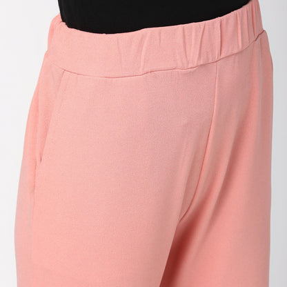Women's Pink elasticated waistband and hemline stylised Pants