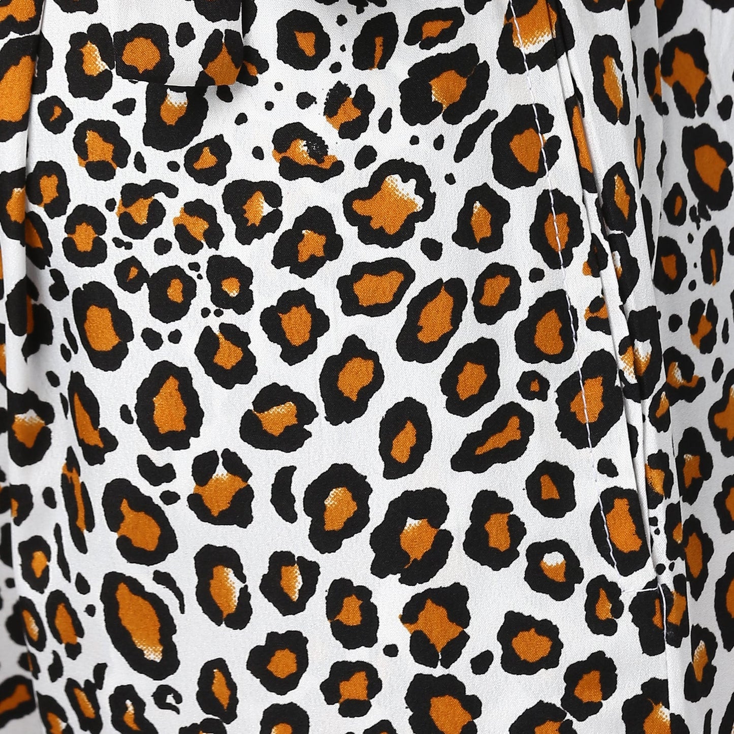 Women's Animal Print Paperbag Elasticated waistline Pants