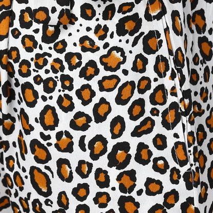 Women's Animal Print Paperbag Elasticated waistline Pants