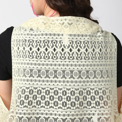 Women's Lemon Long Lace Shrug