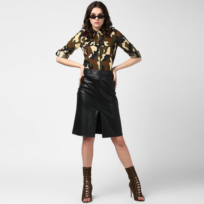 Women's Army Print Camouflage Print Shirt