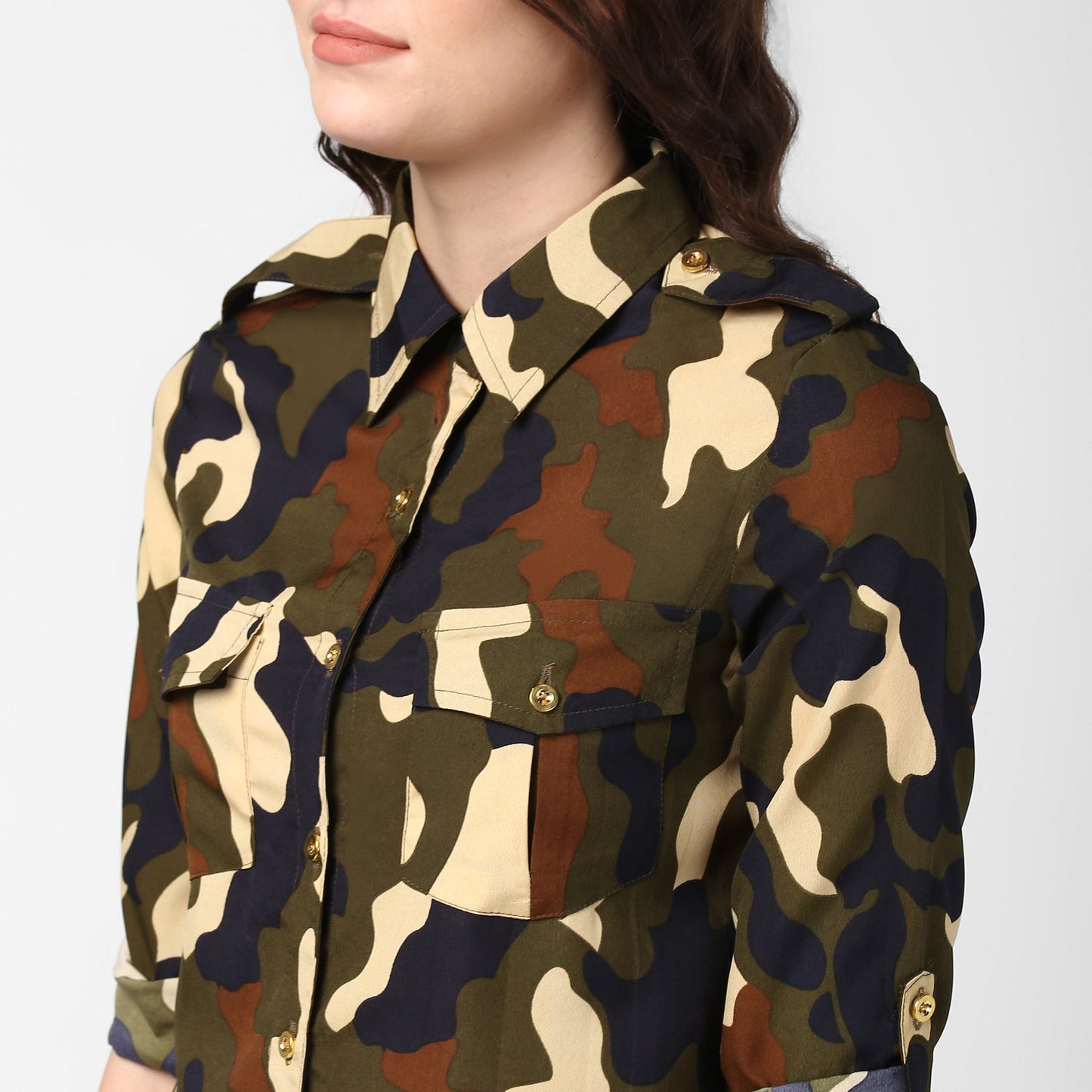 Women's Army Print Camouflage Print Shirt
