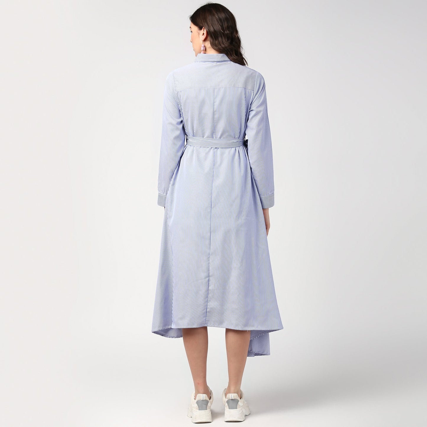 Women's Blue Stripe Hi Lo Top